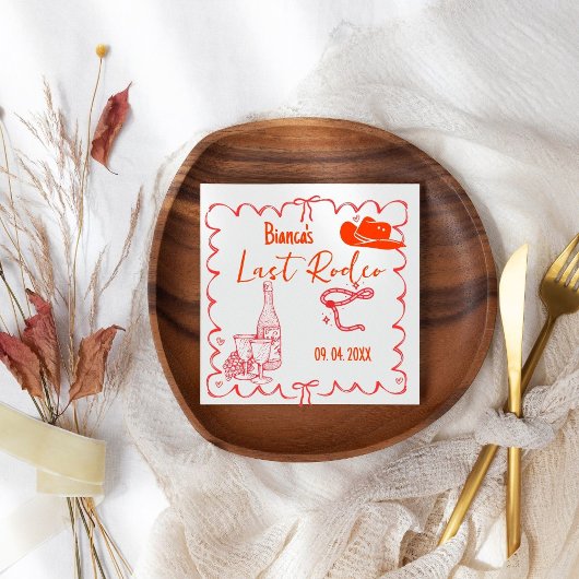 ラストロデオナッシュビルバチェロレッテ週末パーティー スタンダードカクテルナプキン