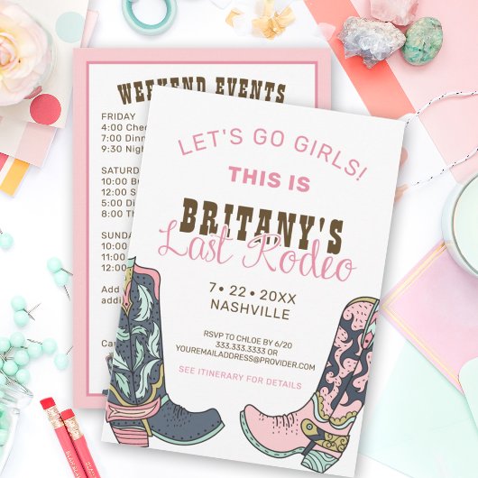 ラストロデオナッシュビルバチェロレッテ週末パーティー 招待状