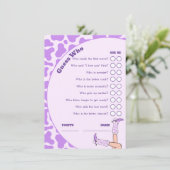 ラストロデオパープル女性のカーボーイブライダルシャワーパーティーゲーム エンクロージャーカード (スタンド正面)