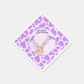 ラストロデオパープル女性のカーボーイブライダルシャワーパーティー スタンダードカクテルナプキン (角)