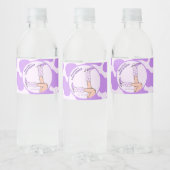 ラストロデオパープル女性のカーボーイブライダルシャワーパーティー ペットボトルラベル (ボトル)