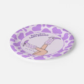 ラストロデオパープル女性のカーボーイブライダルシャワーパーティー ペーパープレート (アングル)