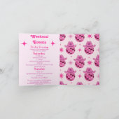 ラストロデオピンクディスコ女性のカーボーイバチェロレッテ 招待状 (内部)