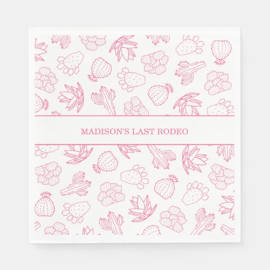 ラストロデオピンクバチェロレッテ紙ナプキン スタンダードランチョンナプキン (正面)