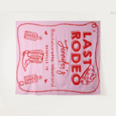 ラストロデオピンクレッド女性のカーボーイバチェロレッテ週末 タペストリー (正面(横))