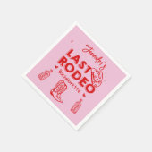 ラストロデオピンクレッド女性のカーボーイバチェロレッテ スタンダードカクテルナプキン (角)