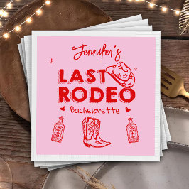 ラストロデオピンクレッド女性のカーボーイバチェロレッテ スタンダードカクテルナプキン