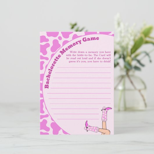 ラストロデオピンク女性のカーボーイバチェロレッテメモリーゲーム エンクロージャーカード (スタンド正面)