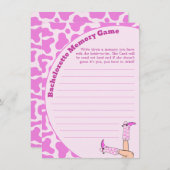 ラストロデオピンク女性のカーボーイバチェロレッテメモリーゲーム エンクロージャーカード (正面/裏面)