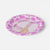 ラストロデオピンク女性のカーボーイブライダルシャワーパーティー ペーパープレート (アングル)