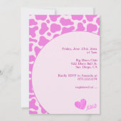 ラストロデオピンク女性のカーボーイブライダルシャワーパーティー 招待状 (裏面)