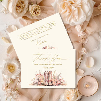 ラストロデオブーツ フローラルカウガール ブライダルシャワー サンキューカード