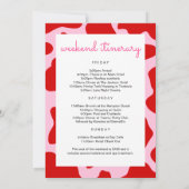 ラストロデオレッド&ピンク女性のカーボーイバチェロレッテ週末 招待状 (裏面)