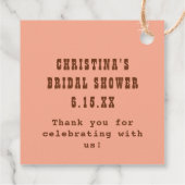 ラストロデオレトロウエスタンスウィートハートブライダルシャワー フェイバータグ (裏面)