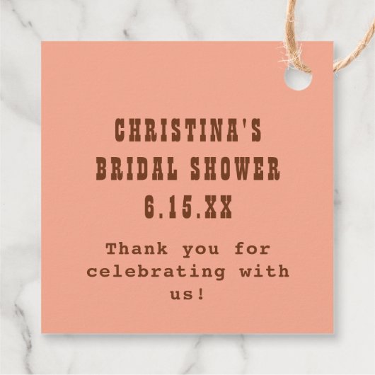 ラストロデオレトロウエスタンスウィートハートブライダルシャワー フェイバータグ (裏面)