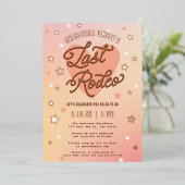 ラストロデオレトロスパークリウェスタンブライダルシャワー 箔招待状 (立ち正面)