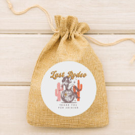 ラストロデオレトロピンクカウガール独身最後のパーティー ラウンドシール