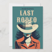 ラストロデオヴィンテージブルーティール（緑がかった色）バチェロレッテ週末 招待状 (正面)