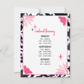 ラストロデオ女性のカーボーイバチェロレッテカウプリントの旅程 招待状 (裏面)