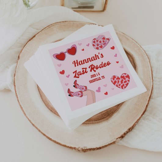 ラストロデオ女性のカーボーイバチェロレッテカクテルナプキンス スタンダードカクテルナプキン