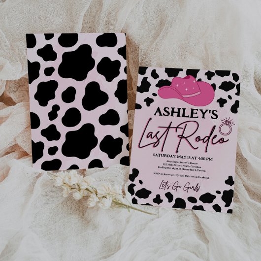 ラストロデオ女性のカーボーイバチェロレッテブライダルシャワー 招待状
