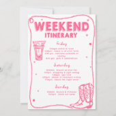 ラストロデオ女性のカーボーイバチェロレッテ週末の日程 招待状 (裏面)