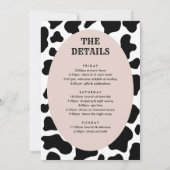 ラストロデオ女性のカーボーイバチェロレッテ週末の日程 招待状 (裏面)