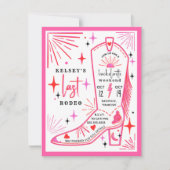 ラストロデオ女性のカーボーイバチェロレッテ週末の日程 招待状 (正面)