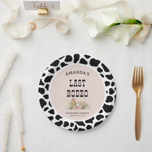 ラストロデオ女性のカーボーイバチェロレッテ週末パーティー ペーパープレート (ウェディング)
