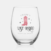 ラストロデオ女性のカーボーイバチェロレッテ ステムなしワイングラス (正面)