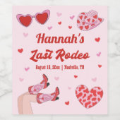 ラストロデオ女性のカーボーイバチェロレッテ ワインラベル (シングルラベル)