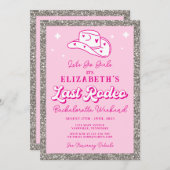 ラストロデオ女性のカーボーイバチェロレッテ 招待状 (正面/裏面)