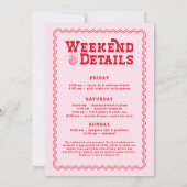 ラストロデオ女性のカーボーイピンク&レッドバチェロレッテ 招待状 (裏面)