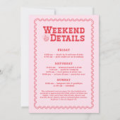 ラストロデオ女性のカーボーイピンク&レッドバチェロレッテ 招待状 (裏面)