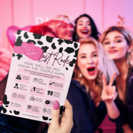 ラストロデオ女性のカーボーイブライダルシャワーバチェロレッテゲーム 招待状