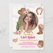 ラストロデオ女性のカーボーイブライダルシャワー写真 招待状 (正面)