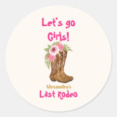 ラストロデオ女性のカーボーイブライダルシャワー ラウンドシール (正面)