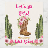 ラストロデオ女性のカーボーイブライダルシャワー ワインラベル (シングルラベル)