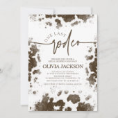 ラストロデオ牛プリントホットピンクブライダルシャワー 招待状 (正面)