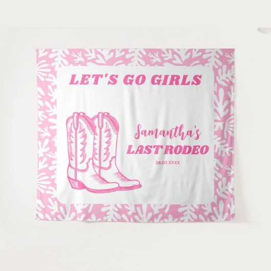 ラストロデオ ウェスタンカウガール バチェロレッテパーティー タペストリー (正面(横))
