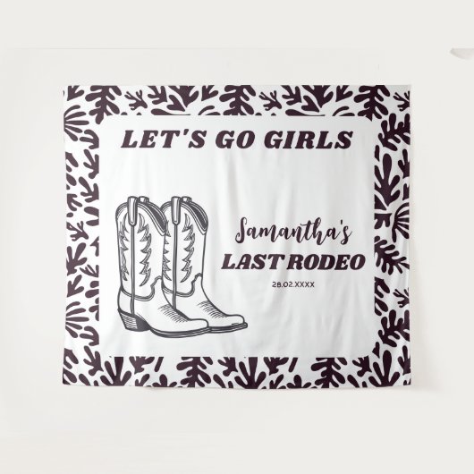 ラストロデオ ウェスタンカウガール ブライズメイドパーティー タペストリー (正面(横))