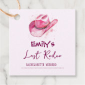 ラストロデオ・バチェロレッテウィークエンド | ピンクのギフトタグ フェイバータグ (正面)