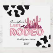 ラストロデオ バルーン フォントとカウプリント、カウガール スパークリングワインラベル (シングルラベル)