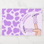 ラストロデオ パープルカウガール ブライダルシャワーパーティー スパークリングワインラベル (シングルラベル)