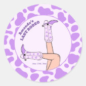 ラストロデオ パープルカウガール ブライダルシャワーパーティー ラウンドシール (正面)