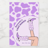 ラストロデオ パープルカウガール ブライダルシャワーパーティー ワインラベル (シングルラベル)