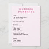 ラストロデオ ピンクの花嫁の最後の週末 招待状 (裏面)