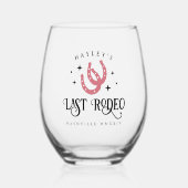 ラストロデオ ピンクホースシューズ ブライズメイドパーティー ステムなしワイングラス (正面)