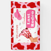 ラストロデオ レッド&ピンク ブライズメイドパーティー ウェルカム 横断幕 (縦)