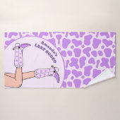 ラストロードパープル女性のカーボーイブライダルバチェロレッテ部 バスタオル (バスタオル)